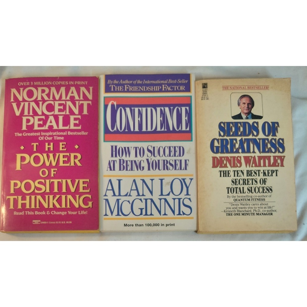 Vintage Self Help Book Lot Power Positive Thinking Confidence Seeds of Greatness